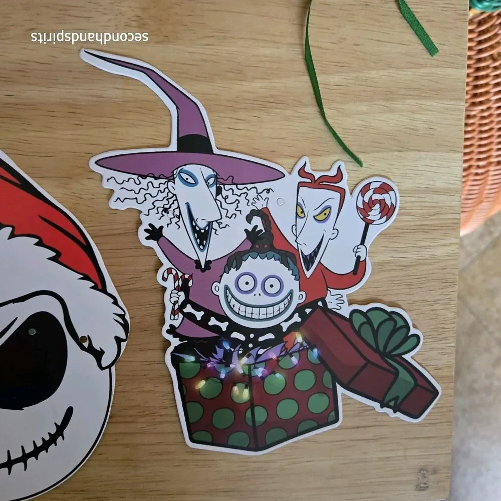 Nightmare Before Christmas DIY Banner Kit - Holiday Cardstock Cutouts & Raffia